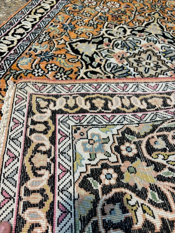 COLLECTORS' ITEM Vintage Stunning Natural Silk Hereke Turkish Carpet gallery