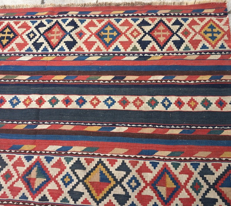 Antique Caucasian Shirvan Kilim Rug 5'6"x9'8" gallery