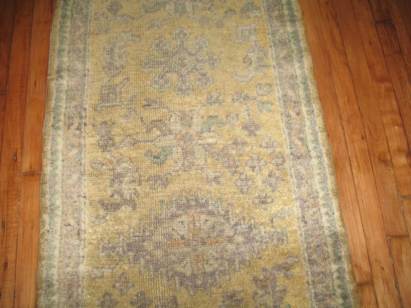 Antique Turkish Oushak Ushak Rug Runner Size 2'6''x11' gallery