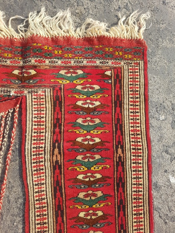 Vintage Hand Made Traditional Rug Oriental Wool Multicolor Carpet 118x89 cm gallery