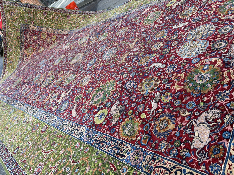 Auth: Antique Lavar Rug Spiral Tendril Classical Era Masterpiece 10x19 gallery