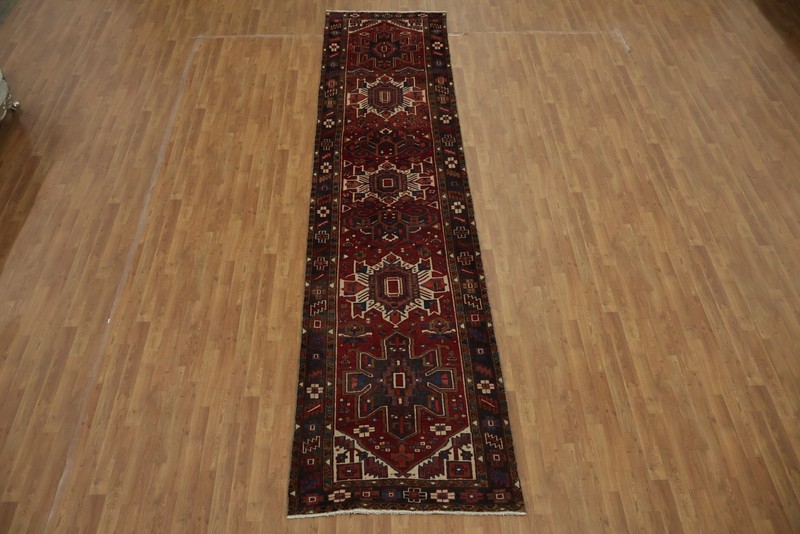 Vintage Geometric Long Runner Rug 4x15 Wool Hand-knotted Tribal Traditional Rug gallery