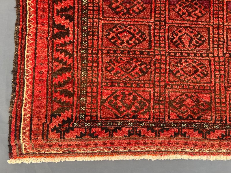 Vintage Afghan Hand Knotted Rug Geometric Medallion Design Nomadic Kitchen Rug gallery