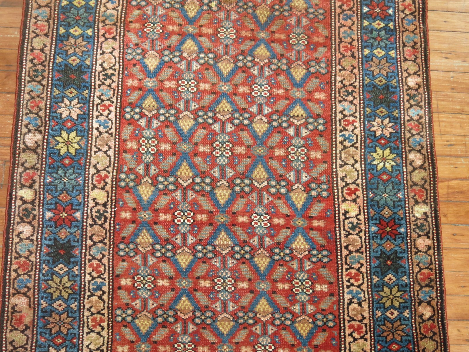 Antique Caucasian Karabagh Rug Runner Gallery Size 3'6''x9'5'' gallery