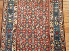 Antique Caucasian Karabagh Rug Runner Gallery Size 3’6”x9’5”