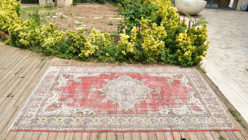 Turkish Rug 71''x108'' Oushak Rug Tribal 5x9 Rug Vintage Muted Color 181x276cm gallery