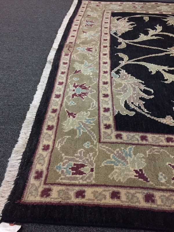 Sale Beautiful Hand Knotted Vintage Tribal Area Rug Mahal Carpet Black 5’4”x7’8” gallery