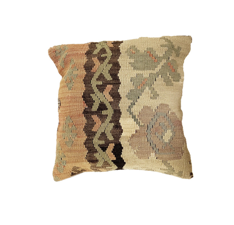 Superb Old Tribal Konya Kilim Pillow Cover 16 by 16" gallery