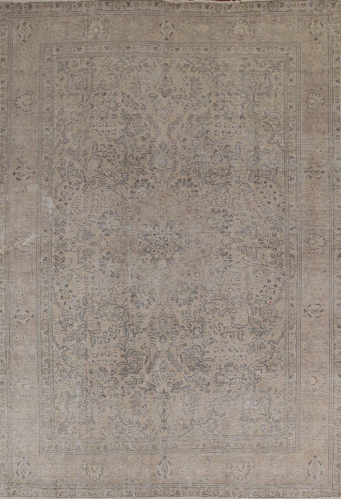 Vintage Distressed Wool Floral Traditional Area Rug 7x9 ft Hand-knotted Carpet gallery