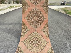 25 ft extra long runner rug Hallway, Long runner Turkish Oushak vintage 3×25