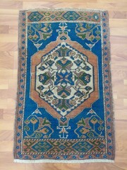 1900s Antique Prayer Rug Special Product Blue Rug Handmade Wool Rug Medium Rug