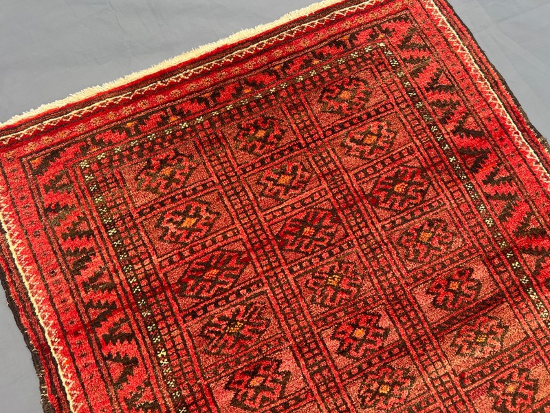 Vintage Afghan Hand Knotted Rug Geometric Medallion Design Nomadic Kitchen Rug gallery