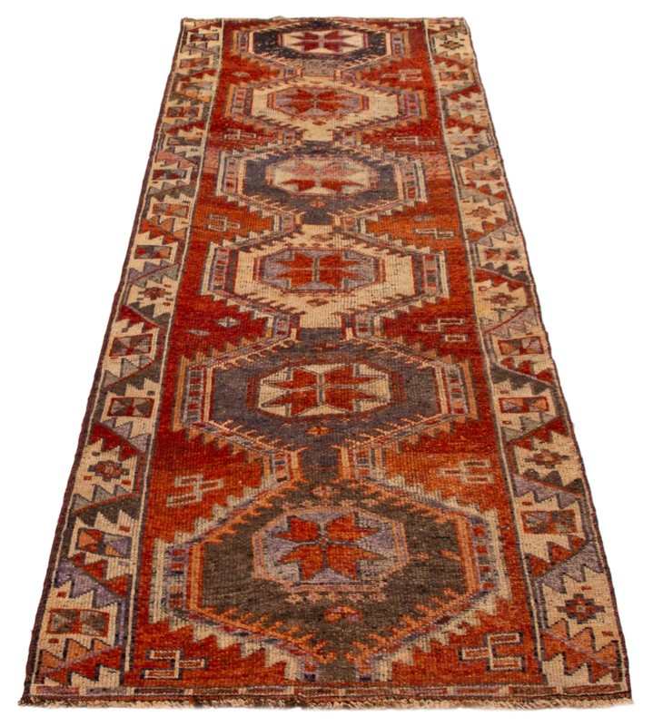 Vintage Hand-knotted Runner Rug 3'11" x 12'4" Traditional Oriental Wool Carpet gallery