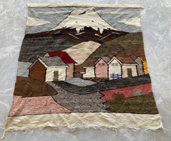 Vintage Traditional Handmade Lovely Pictorial Kilim Floor Rug Carpet 128×117 cm