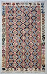 Vintage Turkish Handwoven Wool Kilim Rug 43×66 in , Anatolian Tribal Rug