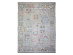 11’10″x15’5″ Light Gray,Vegetable Dyes Soft Wool,Hand Knotted Angora Oushak Rug