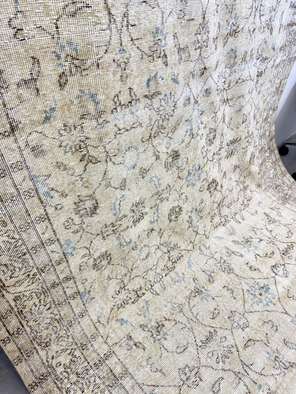 6x10 Vintage Turkish Rug, Beige Floral Rug, Handwoven Wool Carpet, Area Carpet gallery