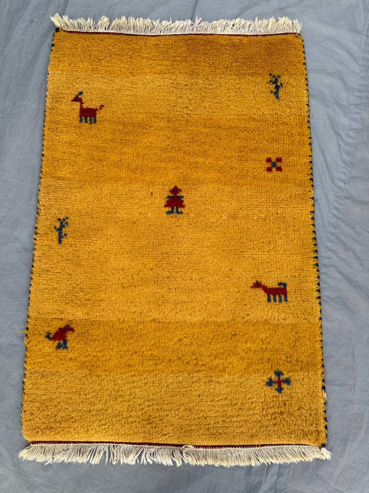 2x3 Afghan Gabbeh Rug – Hand Knotted Wool Small Tribal Minimalist Carpet gallery