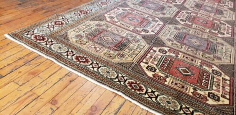 Stunning Vintage 1960-1970's Wool Pile Natural Dye Bunyan Rug 6'7"×9'2" gallery