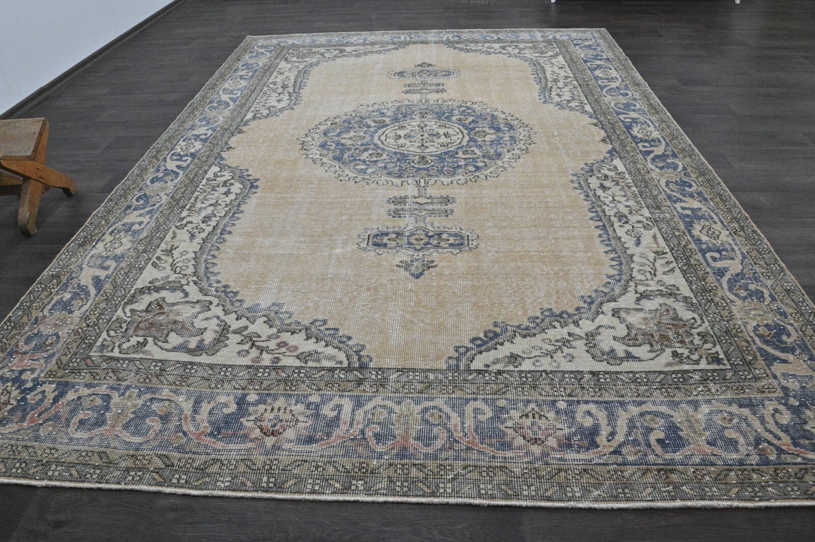 Oushak Turkish Vintage Rug 7x10 Kilim Rug Anatolian Handmade Boho Decor BEIGE gallery