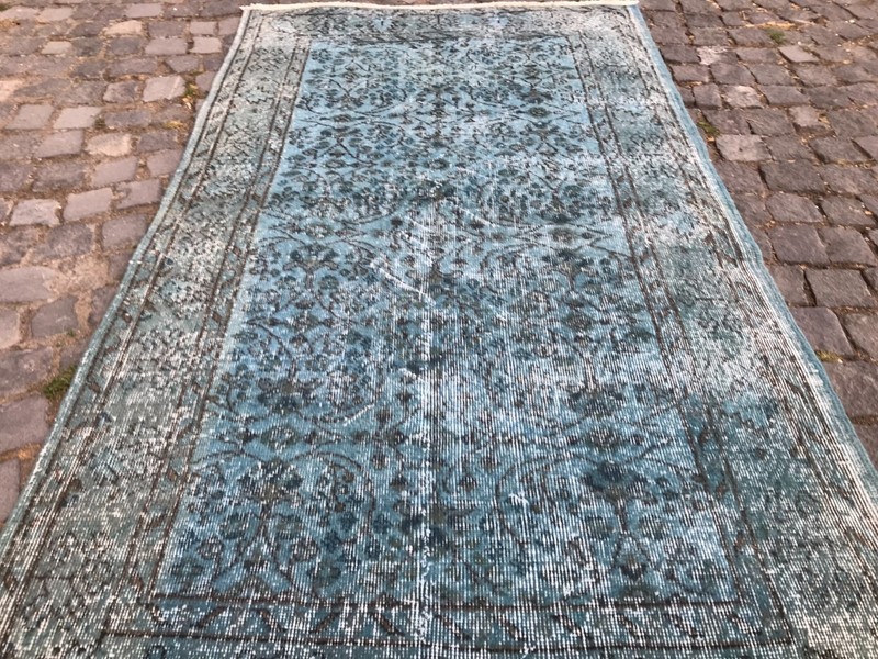 Bohemian Area Rug Handmade Wool Rug Turkish Vintage Traditional Rug 3,8 x 6,9 ft gallery