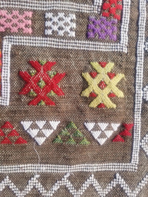 Distressed Fine Vintage Traditional Hand Made Oriental Wool Grey Kilim 78x49cm gallery