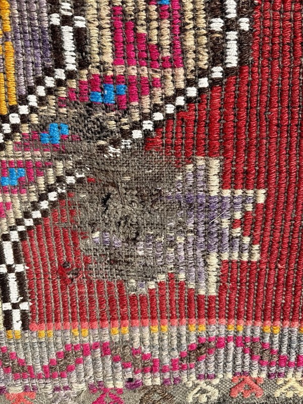 Rustic Tribal Handmade Wool Kilim Rug from Turkey - 123 cm x 68 cm gallery