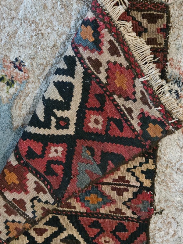 Fabulous Antique Caucasian Rug 29'' x 17'' Collector ltem Kazak Rug Natural Dye gallery