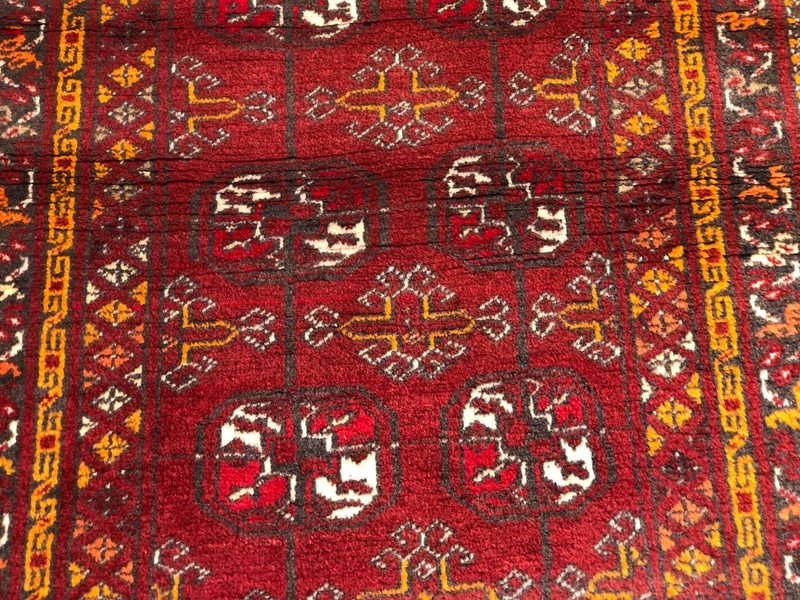 Antique Turkmen Tekke Rug 2'6x4'6 ft Afghan Hand Knotted Wool Rare Tribal Carpet gallery