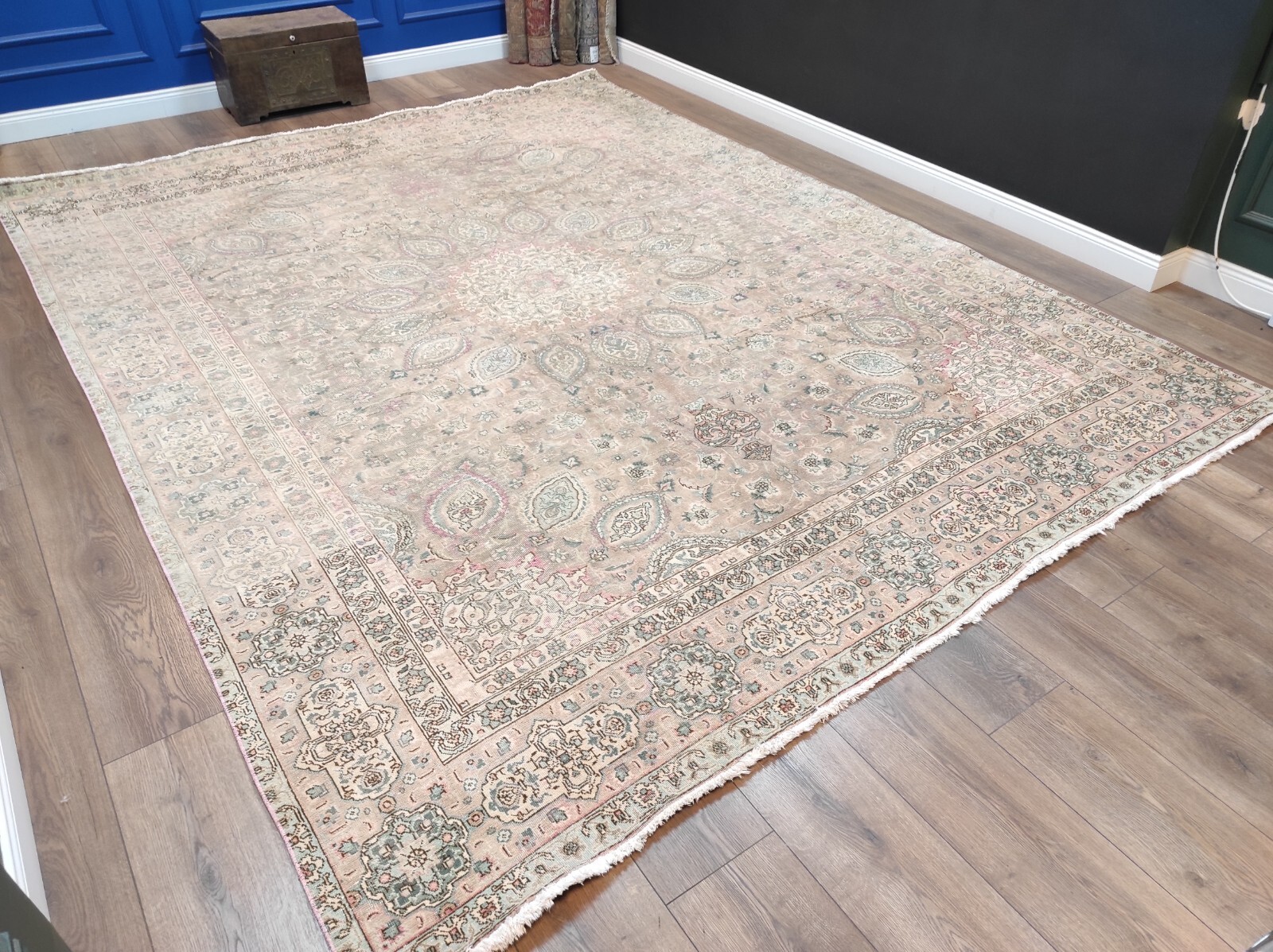 muted oversize rug, large persian rug, antique rug, wool rug, 9.6 x 12.4 ft gallery