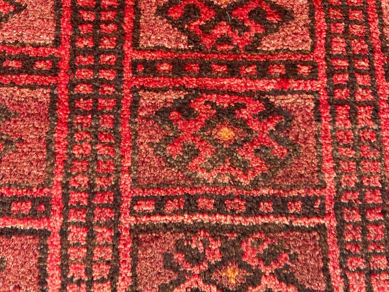 Vintage Afghan Hand Knotted Rug Geometric Medallion Design Nomadic Kitchen Rug gallery