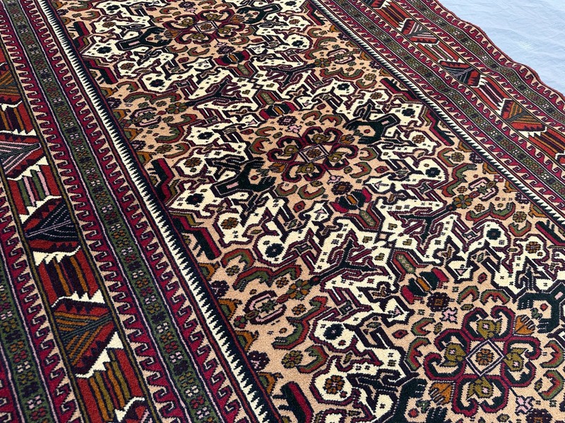 4'2x6'2 ft Vintage Afghan Hand Knotted Rug Oriental Geometric Wool Boho Carpet gallery