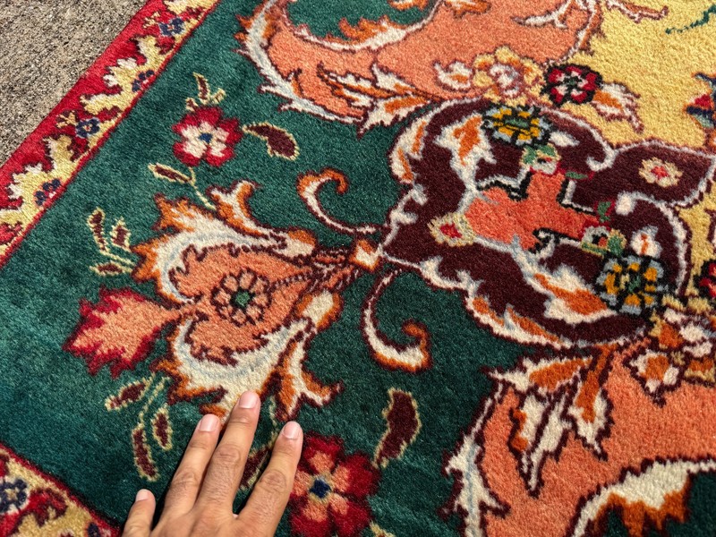COLORFUL ANTIQUE RUG 8x11 handmade oriental HAND-KNOTTED VINTAGE geometric 8x10 gallery