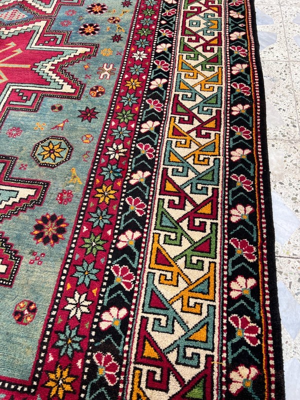 5'5 X 9'5 Ft COLLECTORS' ITEM Antique Stunning Star Kazak Caucasian Carpet gallery