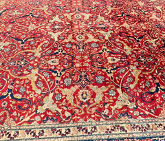 Auth: 1930 Antique Tabrize Rug SPECTACULAR Mystical ART Beauty Red 11×14