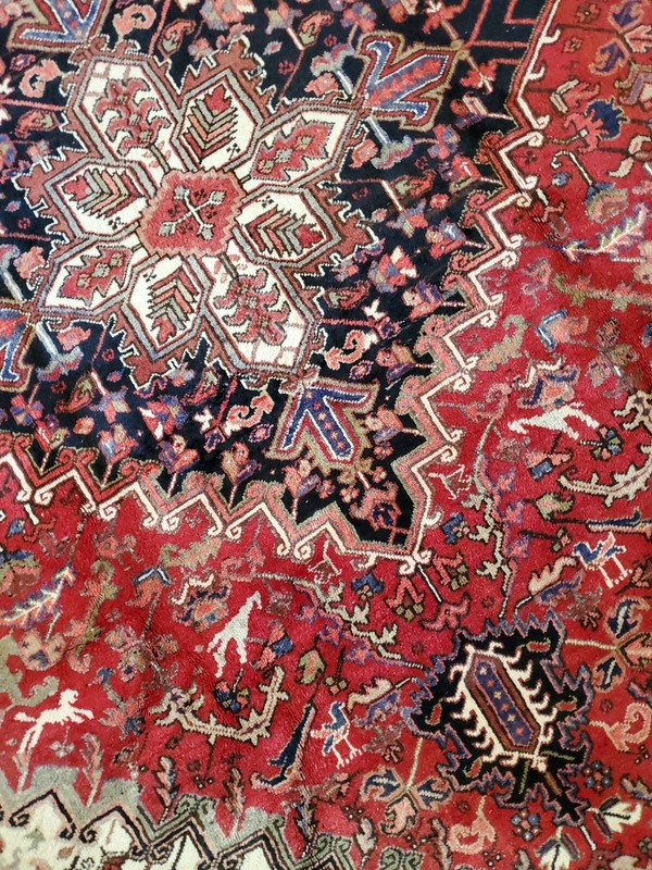 8.5 x 11.2 ANTIQUE FINE HERIZ RUG VINTAGE SERAPI USHAK CAUCASIAN KAZAK TURKISH gallery