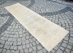Turkish Oushak Rug 2’8 x 10’0 ft. Vintage Anatolian Kilim Corridor Hallway Rug