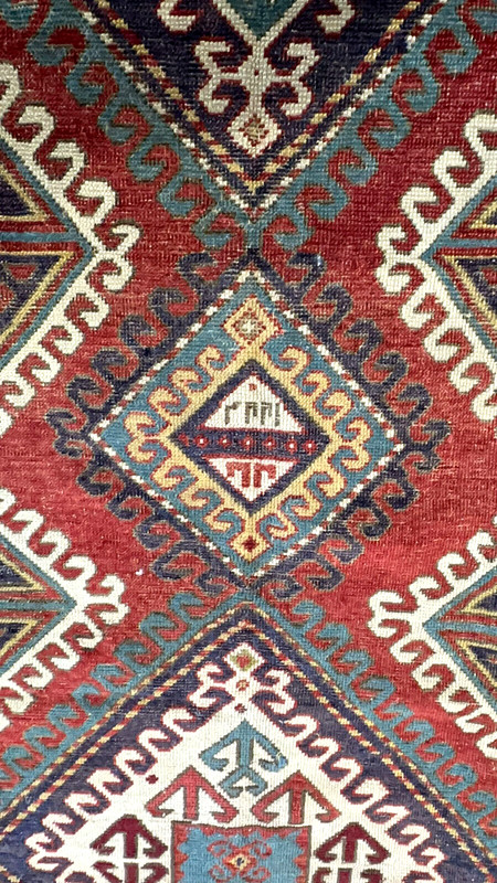 6x8ft ANTIQUE BORDJALOU KAZAK RUG CR 1860 gallery