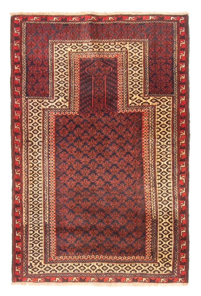 Vintage 2'10" x 4'4" Traditional Hand Knotted Vegetable Dye Wool Area Rug