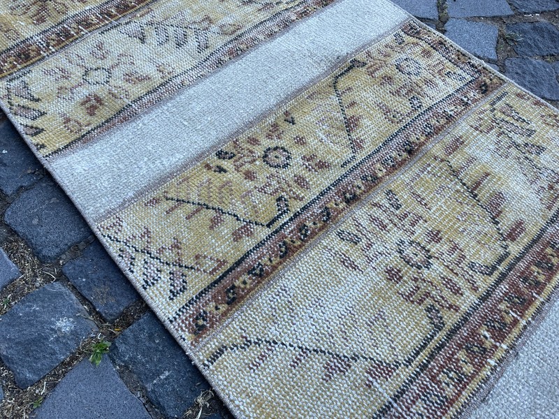 Turkish Vintage Rug Handmade Wool Rug Bohemian Runner Rug Home Rug 2,0 x 10, ft gallery