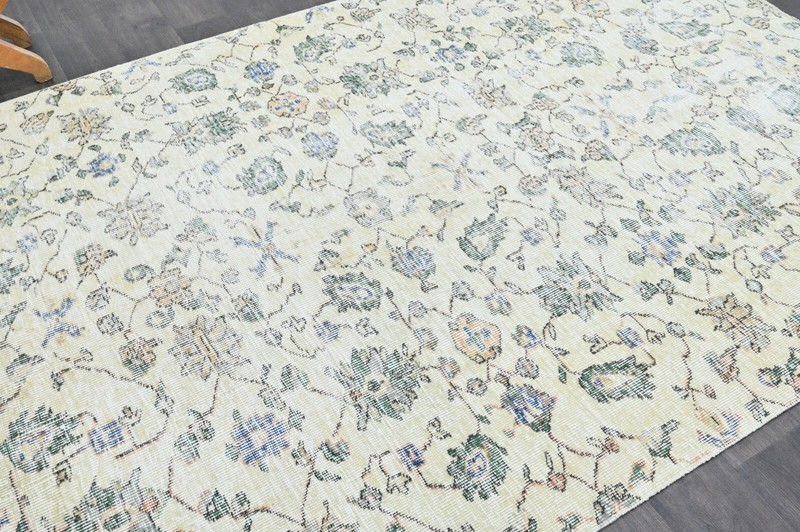 Oushak Turkish Vintage Rug 5x8 Kilim Rug Anatolian Handmade Boho Decor BEIGE gallery