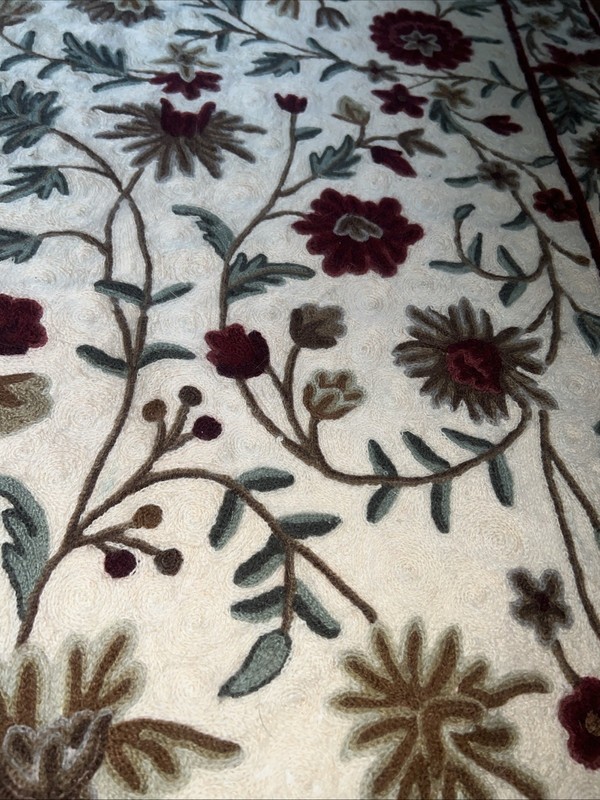 Vintage Hand Woven Wool Traditional Kashmiri Multicolor Kilim Rug Carpet 55x34” gallery