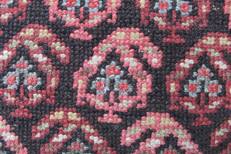 Antique Worn Hand Made Traditional Oriental Wool Brown Pink Large Rug 234x113cm gallery