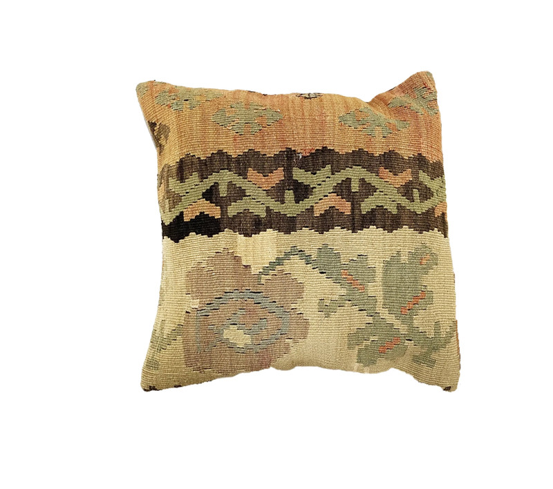 Superb Old Tribal Konya Kilim Pillow Cover 16 by 16" gallery