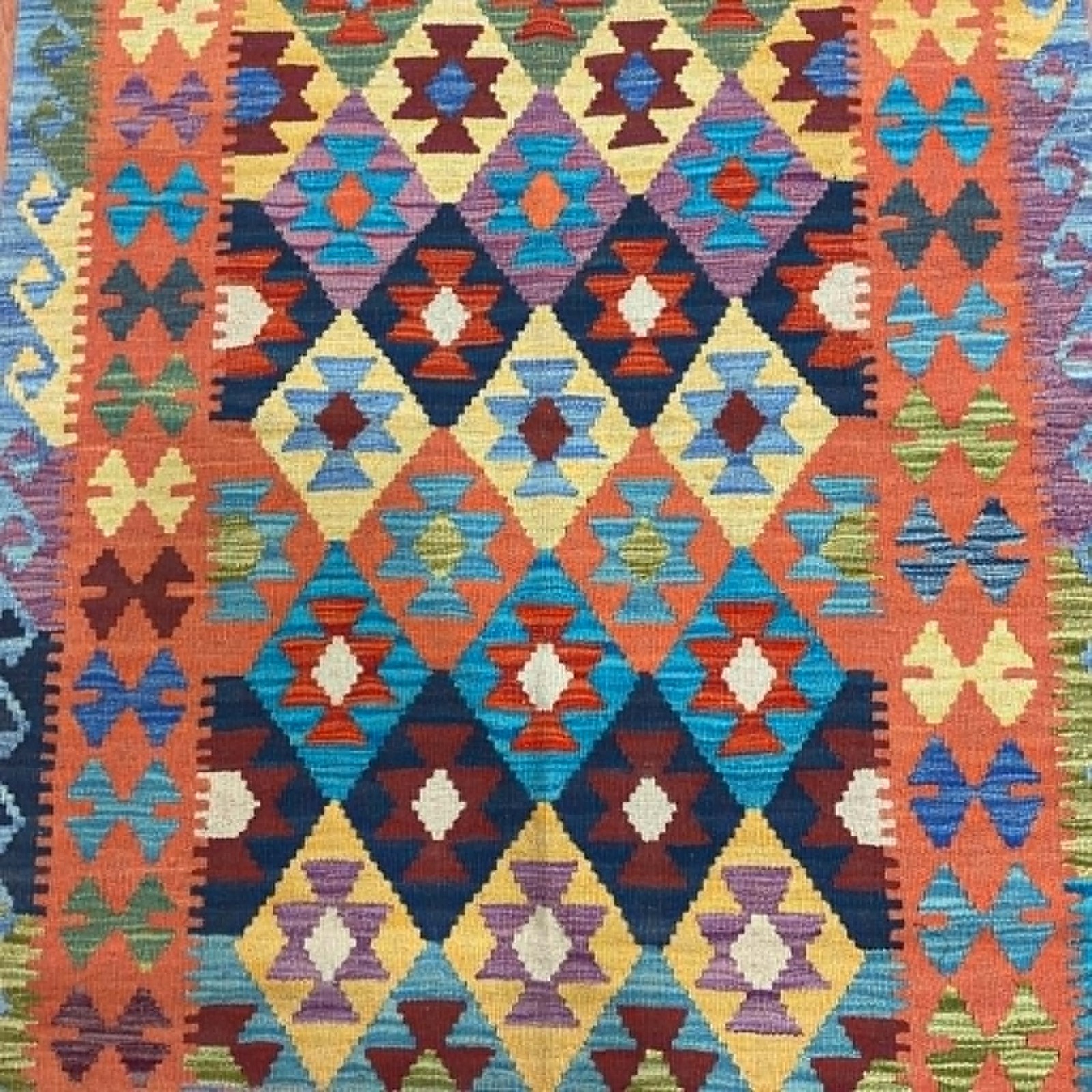 Afghan Hand-woven Mimana Kilim 100% Wool Area Rug (5'1" x 3'6") gallery