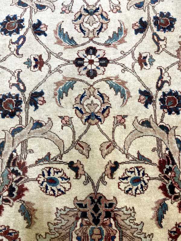 Antique Oriental Hand-Knotted Wool Area Rug Ivory/Green/Blue 9'7" x 12'10" gallery