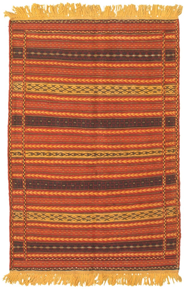 Vintage 3'4" x 5'1" Traditional Wool Hand Woven Oriental Area Rug