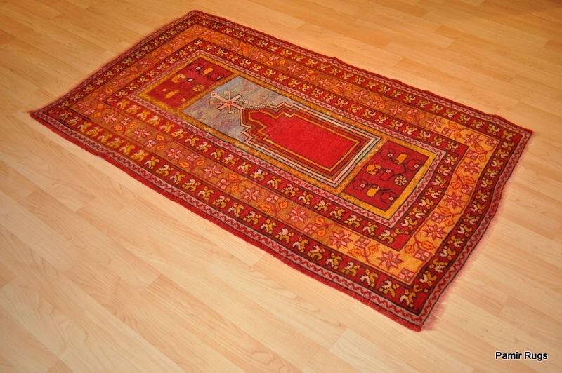 _ANTIQUE_HANDMADE_RUG ANATOLYAIN 3x5 ft. hand woven oriental, red, orange, gallery