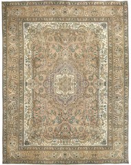 One-of-a-Kind Distressed Vintage Oriental Rug 10X13 ft Floral Medallion Carpet