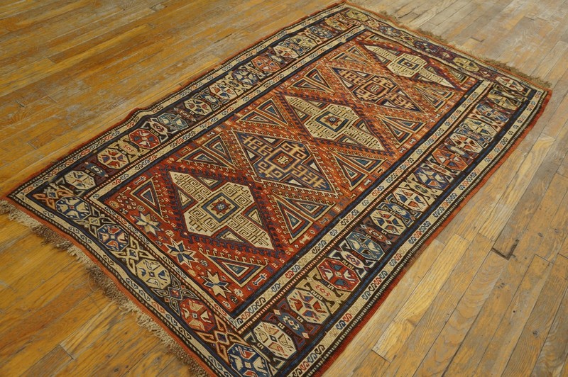 3'x6' Red Tribal Geometric Antique Late 19th Century Caucasian Soumak Flatweave gallery
